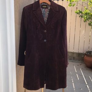Women’s Wine Colored Suede Coat
